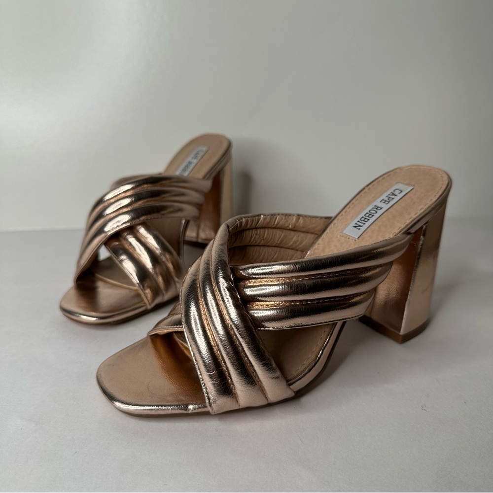 Rose Gold Women's Heeled Sandals US 6.5